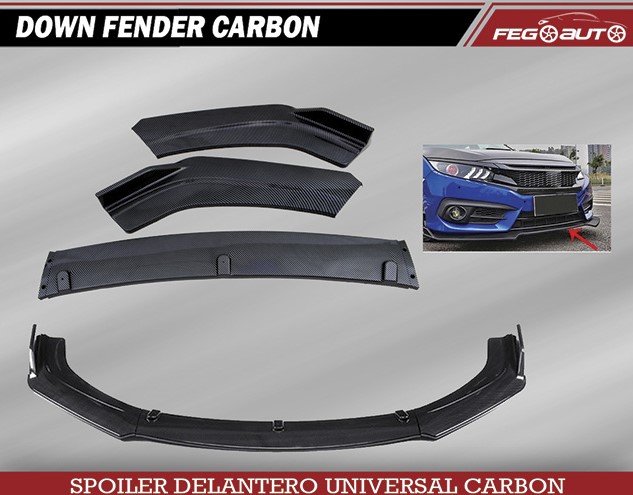 COBERTORES Y FALDONES: SPOILER DELANTERO UNIVERSAL CARBON