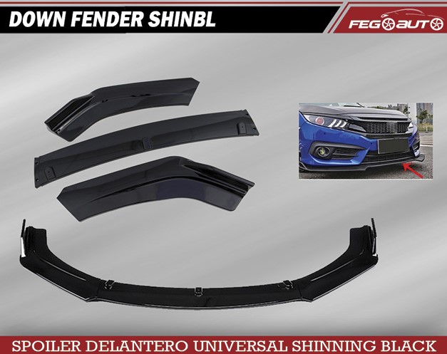 COBERTORES Y FALDONES: SPOILER DELANTERO UNIVERSAL SHINNING BLACK